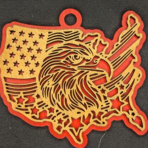 FramePop Eagle Map Ornament