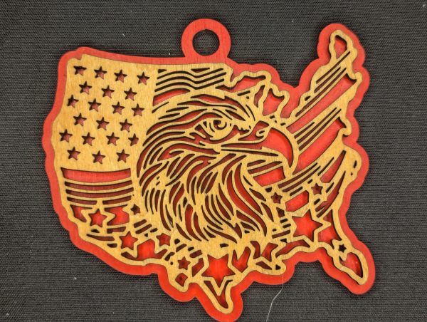 FramePop Eagle Map Ornament