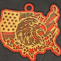 FramePop Eagle Map Ornament