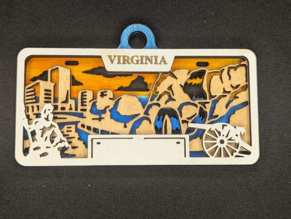 VA License Plate Ornament