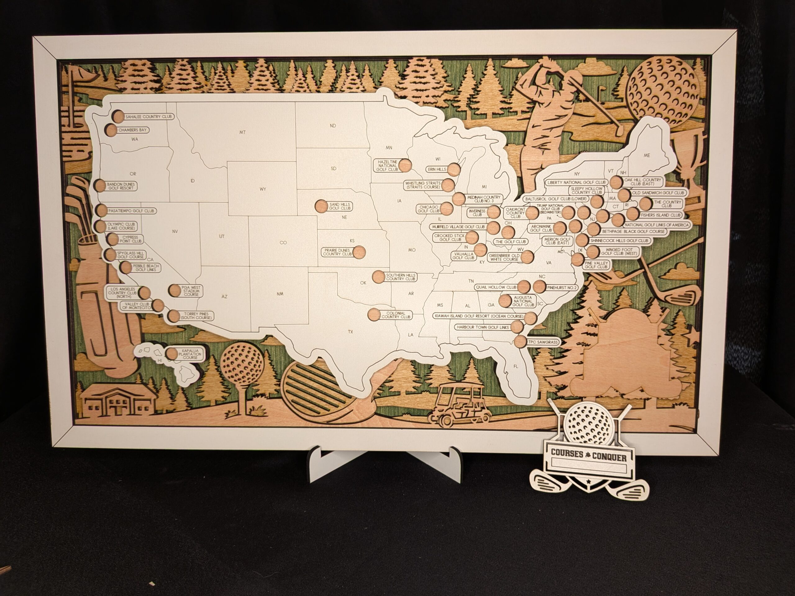 Golf Course Tracker - Private Courses - Stained