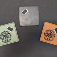 Leather and Stainless Steel Coaster/Bottle Opener